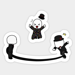 the slender brothers play with jump rope Sticker